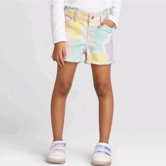 💥Buy one, get one free💥.Toddler Girls' TieDye Cutoff Jean Shorts cat & Jack - Picture 1 of 6